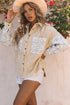 Patchwork Corduroy Buttoned Shirt Jacket